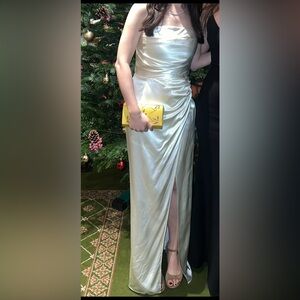 Reformation Barrow Silk Dress Ivory